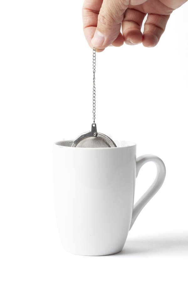 Immersion of a Tea Strainer Infuser in a Cup Stock Image Image of