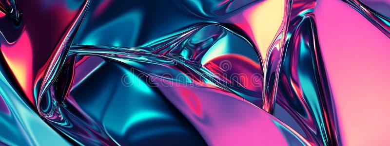 Immersione in vibranti riflessi neonali con questo affascinante design astratto illustrazione di stock
