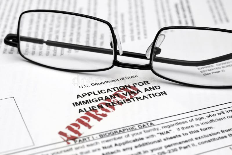 Immigrant visa form stock images Immigrant visa form stock images