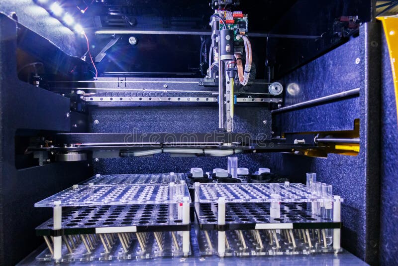 Immunoenzymatic and Immunochemiluminescent automated analyzer for laboratory diagnostics. Protocol analyzer stock images, royalty-free photos and pictures