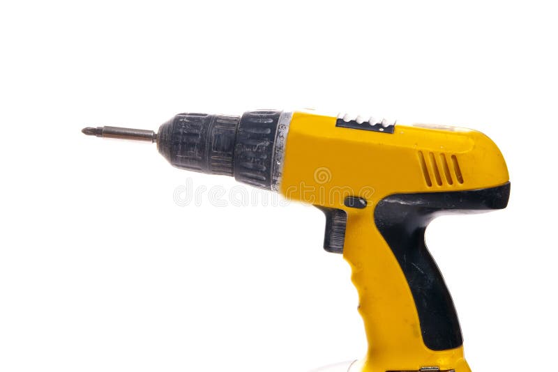 Drill Yellow and Black stock photo. Image of drill, building 53844464
