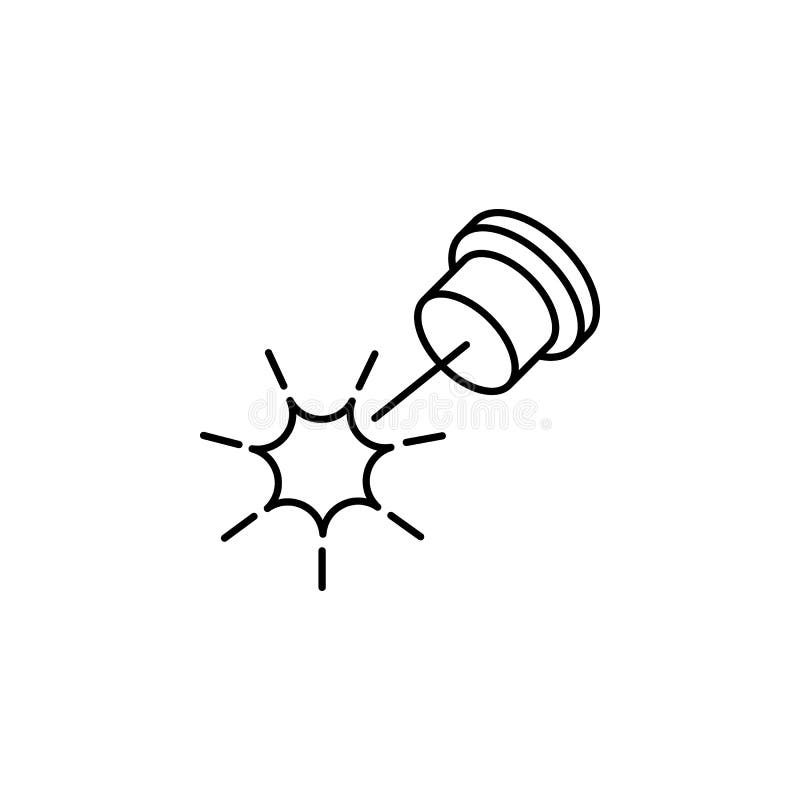 Ä°mpact icon. Element of laser application in production for mobile concept and web apps illustration. Thin line icon for website stock illustration