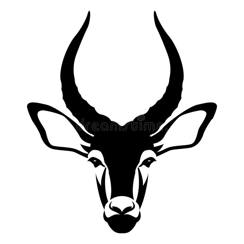 Impala buck head face vector style Flat