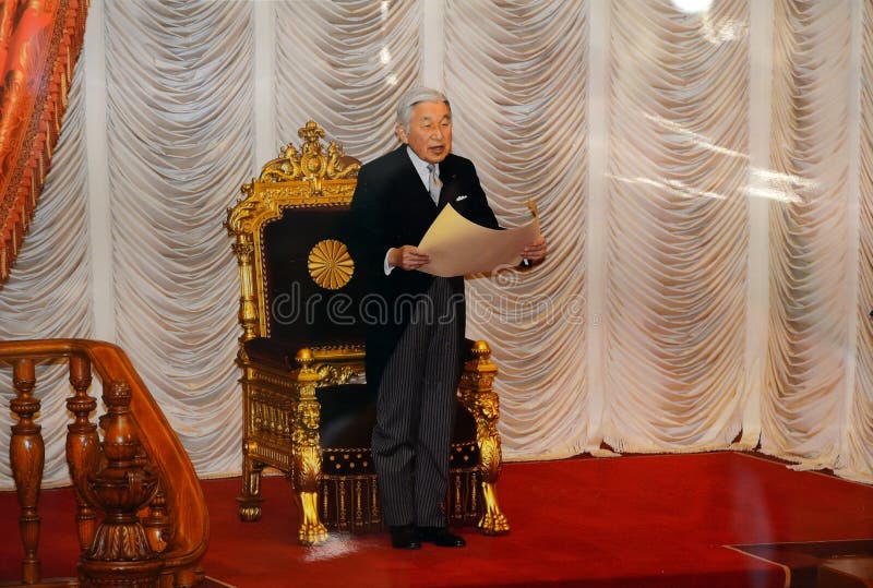 Imperador Akihito no parlamento, Tóquio, Japão