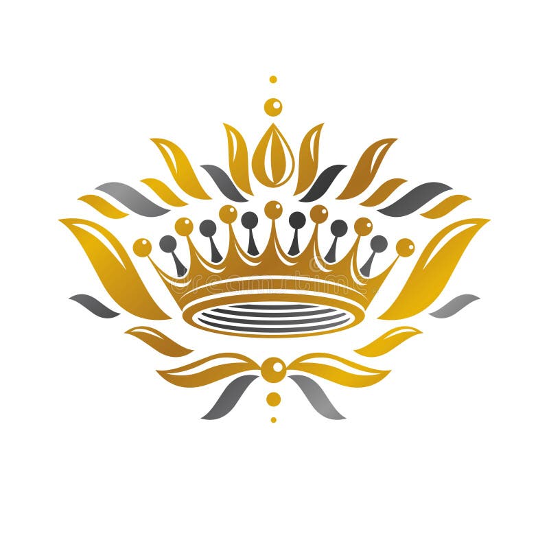 Download Vector Imperial Crown With Undulate Ribbon. Classic ...