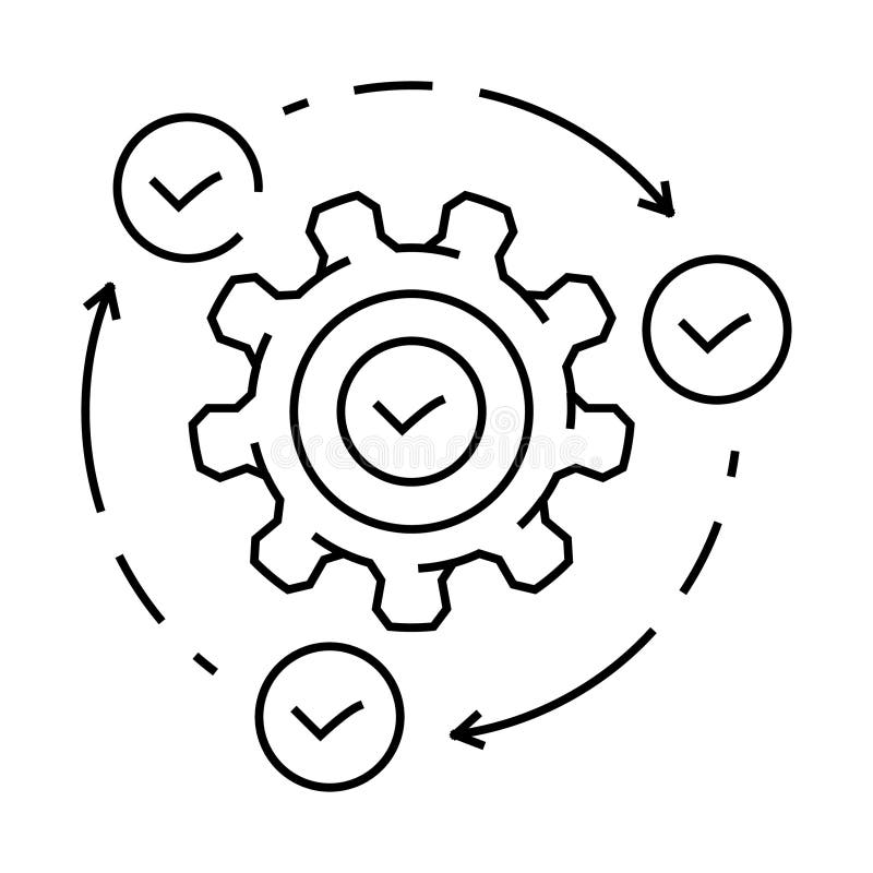 Implementation business process line icon vector illustration royalty free illustration