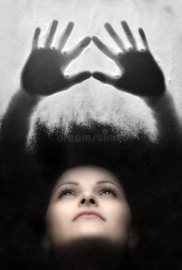 Impossible is possible. Young woman reaching the impossible