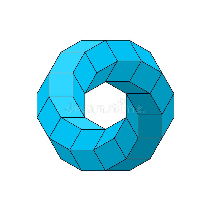 Impossible Toroidal Polyhedron. Blue Impossible Infinite Shape. Sacred  Geometry Figure. Stock Vector - Illustration of impossible, infinite:  240751310