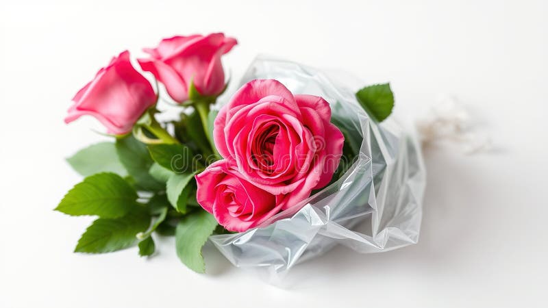Impresionantes rosas rosadas en aceite envolviendo una florida vida fija perfecta para un regalo o decoración en casa stock de ilustración