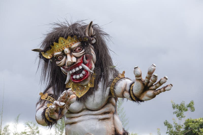 Ogoh-ogoh statue built for the Ngrupuk parade, which takes place on the even of Nyepi day in Bali island, Indonesia