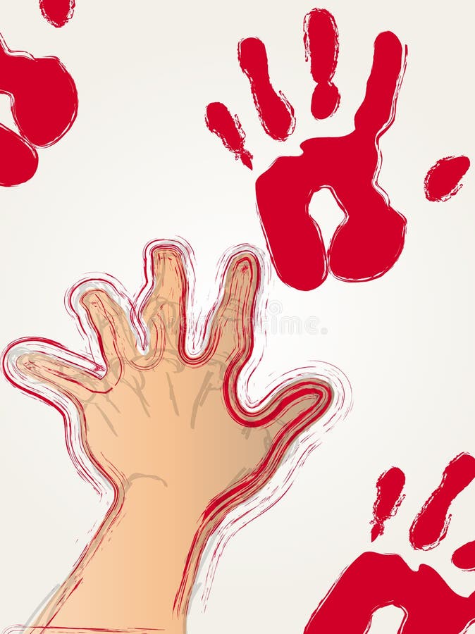 Impresión roja de la mano de la pintura libre illustration Impresión roja de la mano de la pintura libre illustration