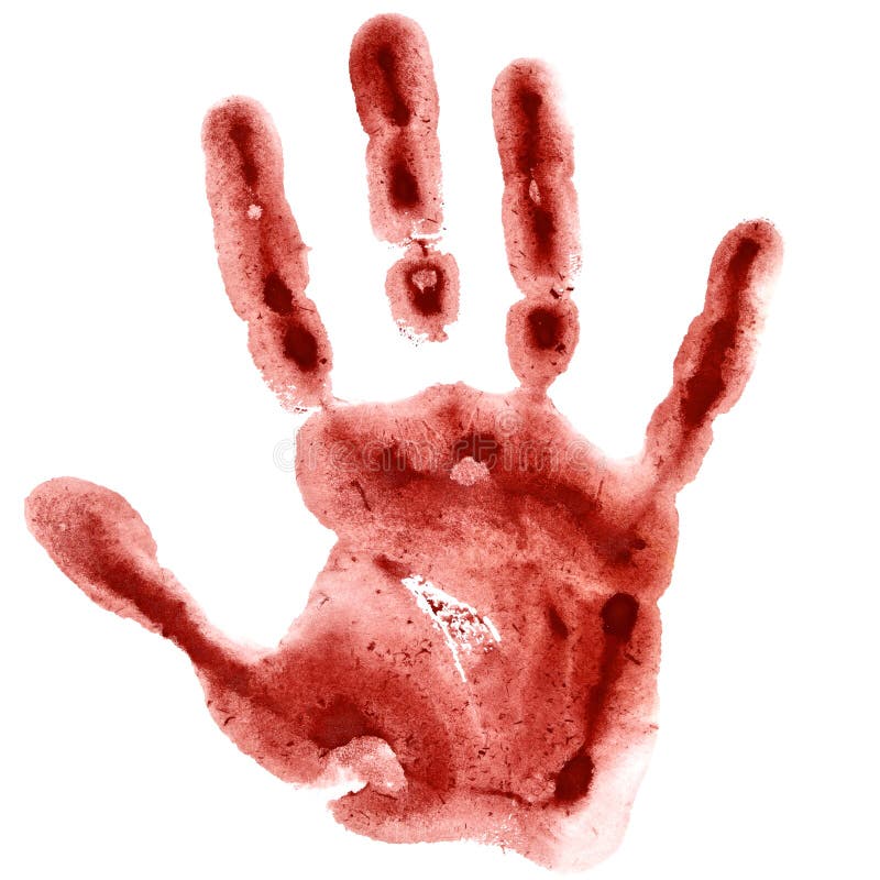 Impresión rojo oscuro de la mano de la acuarela ilustración del vector Impresión rojo oscuro de la mano de la acuarela ilustración del vector