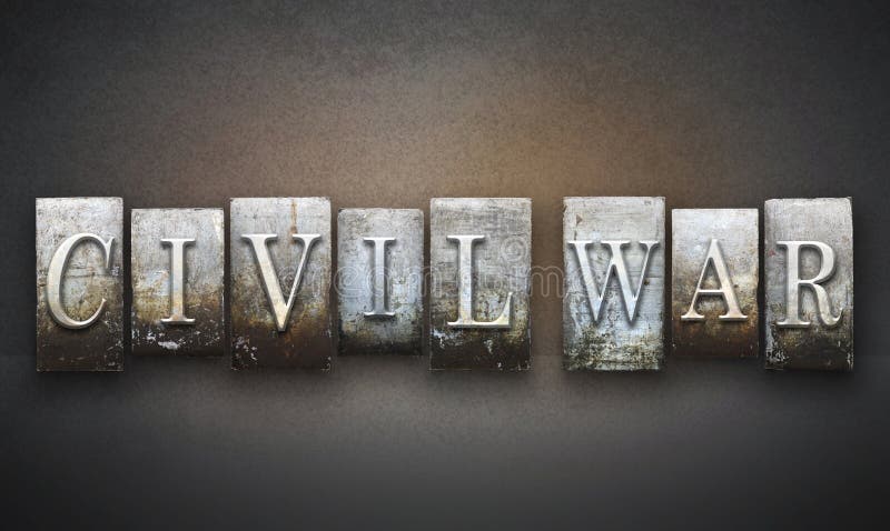 Impression typographique de guerre civile images stock Impression typographique de guerre civile images stock