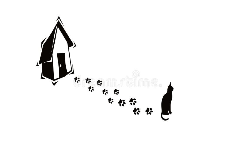 Impressions de chat et de patte illustration stock Impressions de chat et de patte illustration stock