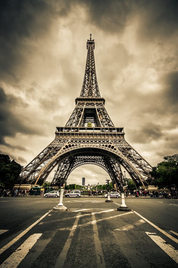 Impressive Color Toned View Of Eiffel Tower Editorial Stock Image