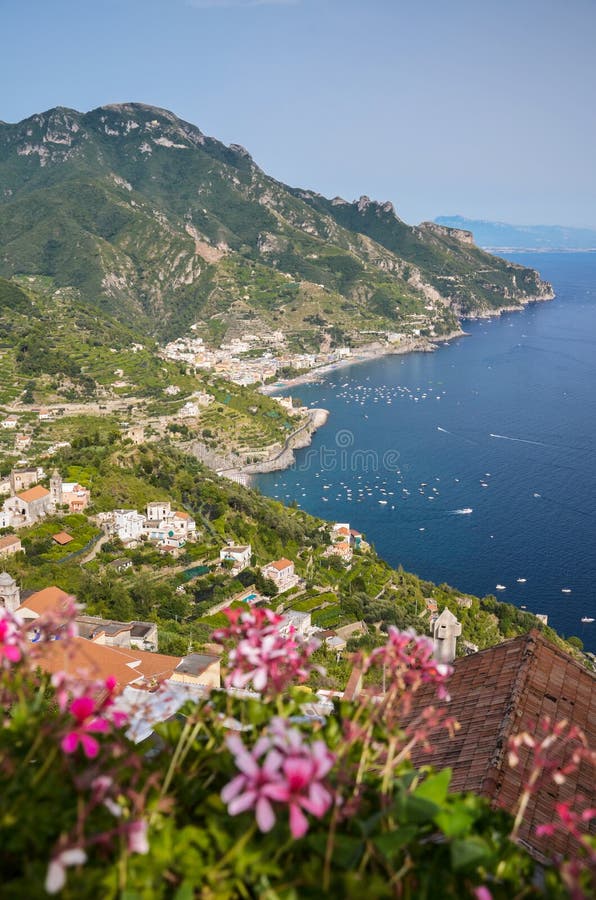 Impressive Gorgeous View of Town Maiori on Amalfi Coast, Italy Stock ...