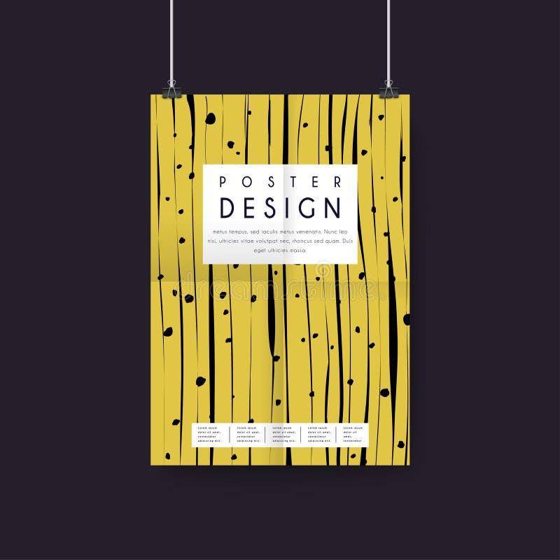 Impressive Yellow Poster Template Design Stock Vector Illustration of