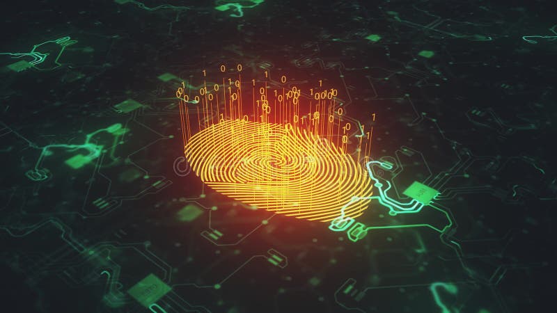 Impressão digital digital animada de 4 k ilustração do vetor