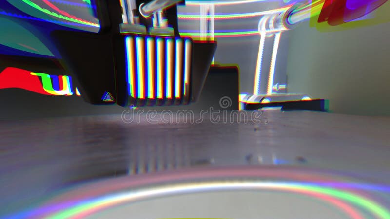 Imprimante 3d moderne pr? parant pour imprimer la nouvelle s? paration en plastique de l'objet RVB clips vidéos
