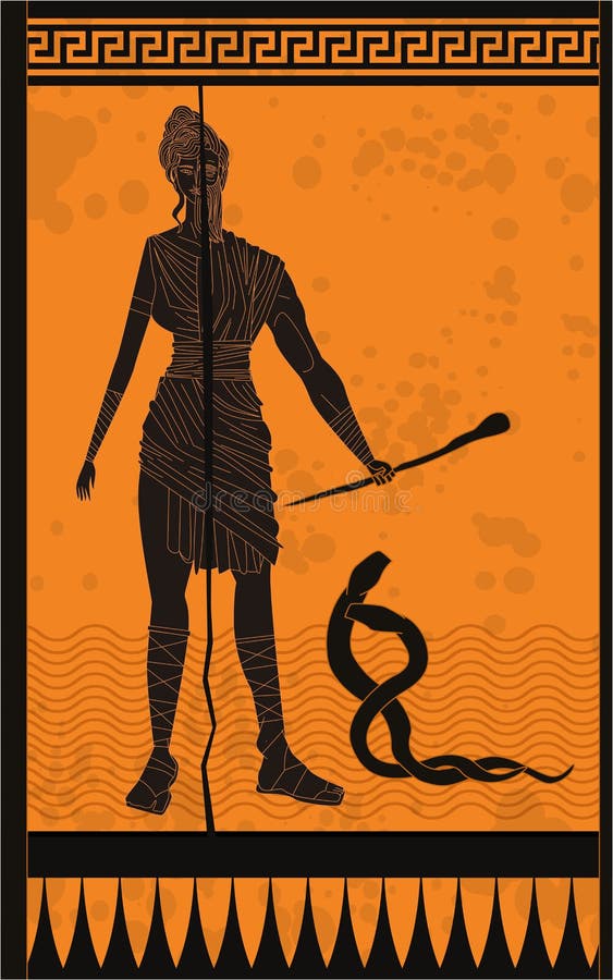 Tiresias Blind Greek Prophet Half Woman and Half Man Killing Two Snakes