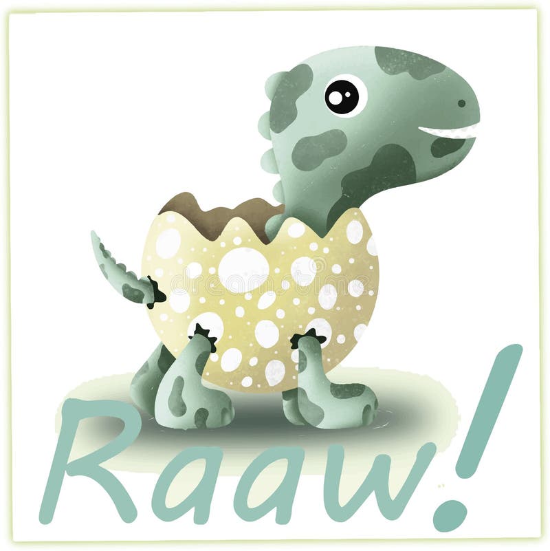 A very tender baby dinosaur royalty free illustration