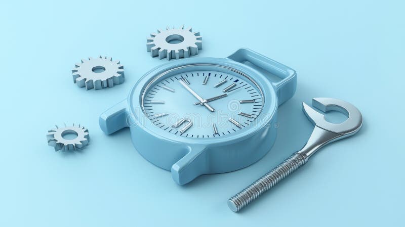 Improve operational efficiency. Business strategic concept with stopwatch. 3D render. vector illustration
