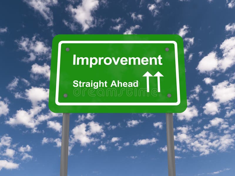 Improvement straight ahead sign