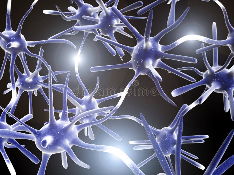 Impulses of neurons stock illustration