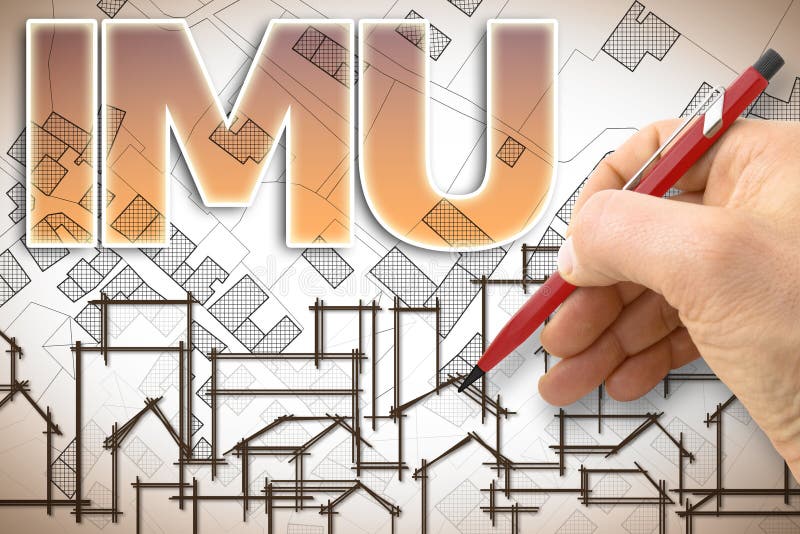 IMU que significa o imposto municipal original o imposto italiano o mais impopular na terra e nas construções - imagem do conceit ilustração do vetor IMU que significa o imposto municipal original o imposto italiano o mais impopular na terra e nas construções - imagem do conceit ilustração do vetor
