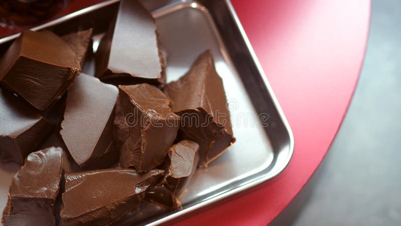 Imágenes del primer de la opinión superior de la barra de chocolate fotos de archivo Imágenes del primer de la opinión superior de la barra de chocolate fotos de archivo