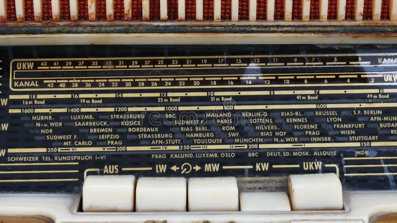 Imágenes panorámicas de radio antiguas o retro almacen de metraje de vídeo