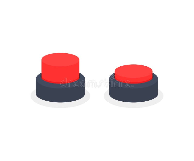 Inactive and Pressed Red Cartoon Button Stock Vector - Illustration of  vector, update: 236196891