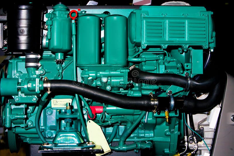Inboard Boat Engine stock image. Image of hose, installed 4019233