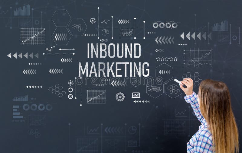 Inbound marketing with young woman stock photography Inbound marketing with young woman stock photography