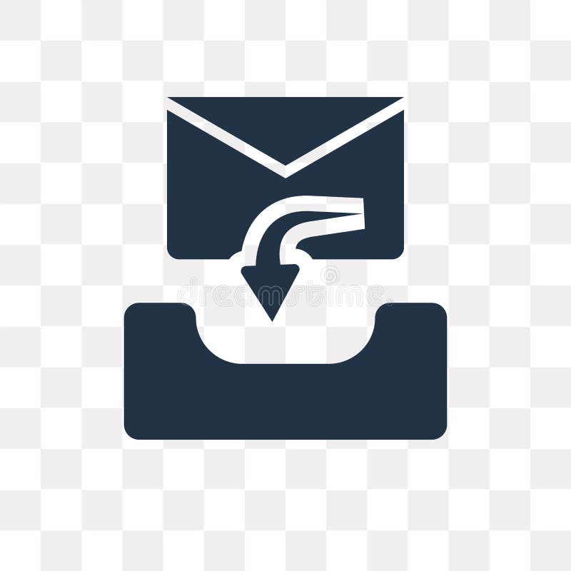Inbox vectordiepictogram op transparante achtergrond, Inbox-tra wordt geïsoleerd royalty-vrije illustratie Inbox vectordiepictogram op transparante achtergrond, Inbox-tra wordt geïsoleerd royalty-vrije illustratie