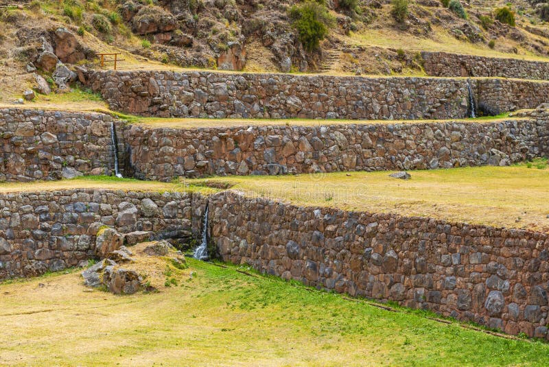 Inca Agriculture Terraces Cusco, Peru royaltyfri bild Inca Agriculture Terraces Cusco, Peru royaltyfri bild