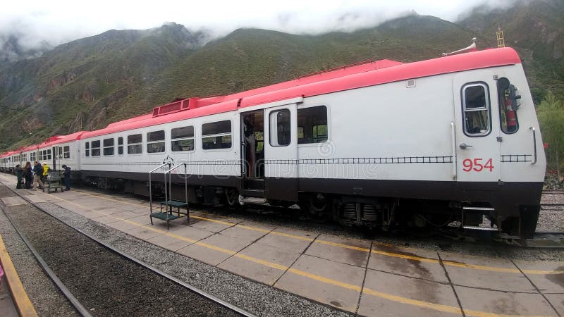 Inca Rail is a local railroad company providing service from Cusco to Machu Picchu with scenic views and meals royalty free stock photos