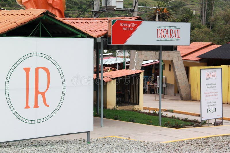 Inca Rail is a local railroad company providing service from Cusco to Machu Picchu with scenic views and meals royalty free stock image