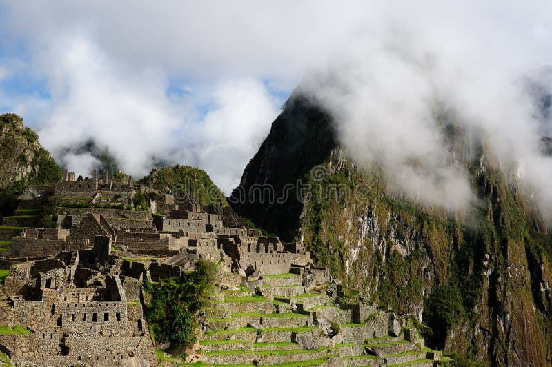 The Incan ruins Machu Picchu mysterious city in Peru, South America royalty free stock photo The Incan ruins Machu Picchu mysterious city in Peru, South America royalty free stock photo