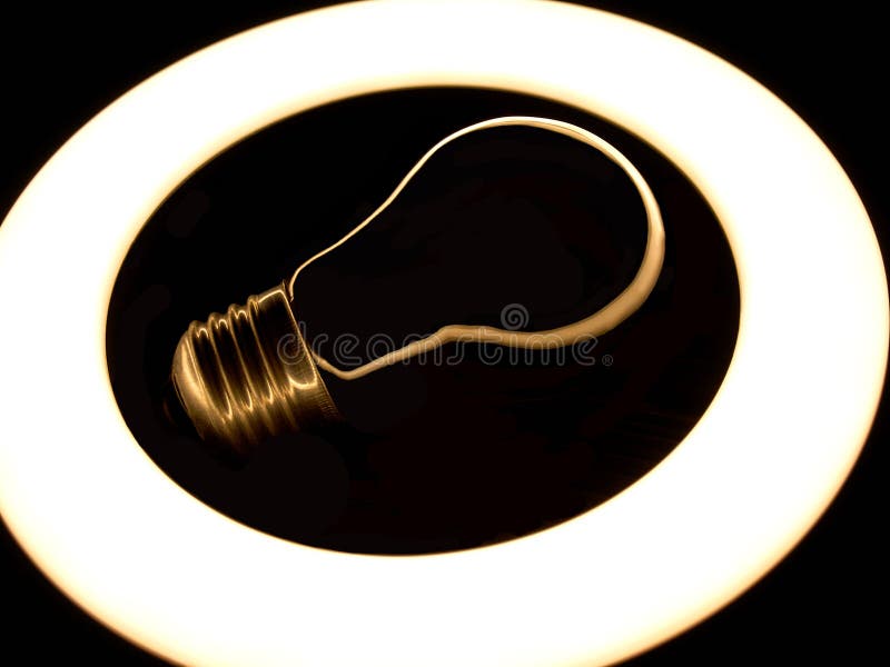 Incandescent Lamp Inside LED Ring Light Source Concept Photography, the