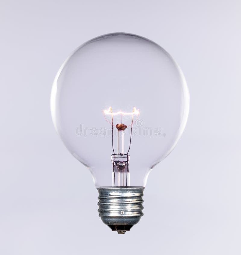 Incandescent Light Bulb Lit from Above Stock Photo Image of electric