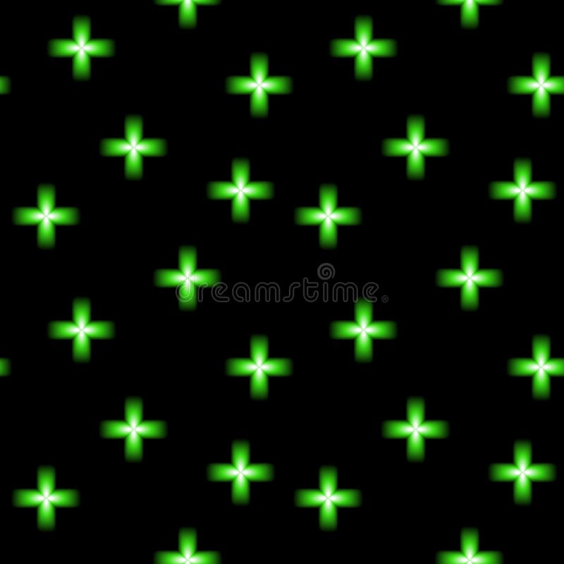 Incandescência de néon verde símbolo transversal, moderno da farmácia, fundo sem emenda do vetor ilustração do vetor Incandescência de néon verde símbolo transversal, moderno da farmácia, fundo sem emenda do vetor ilustração do vetor