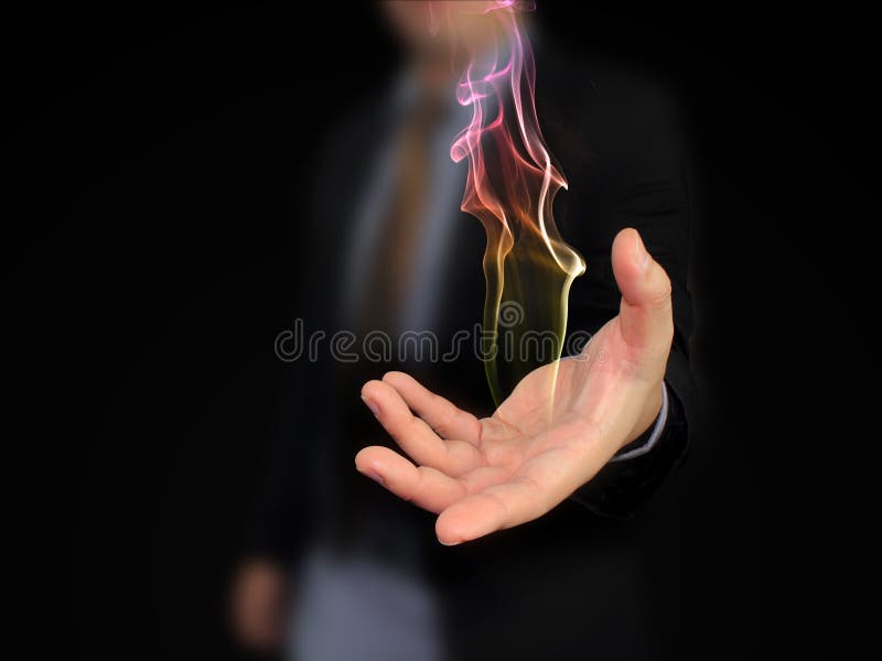 Incendie de fixation de main photographie stock Incendie de fixation de main photographie stock