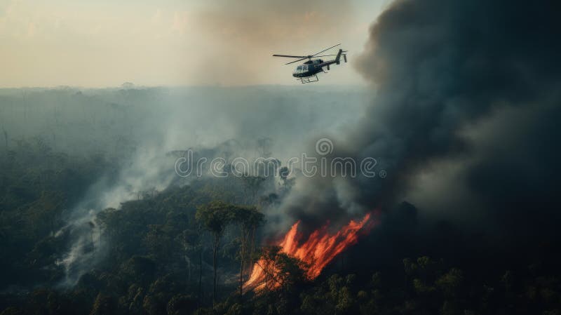Incendio nella foresta tropicale fotografie stock