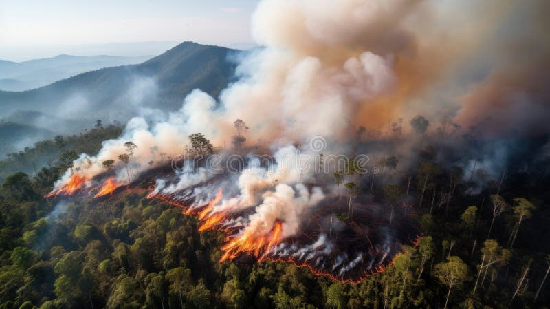 Incendio nella foresta tropicale fotografia stock libera da diritti