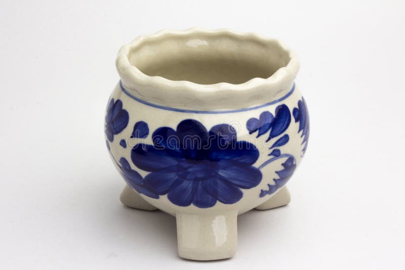 Incense Burner Ceramic Flower Blue. White Background Stock Photo Image of incense, full 83305182