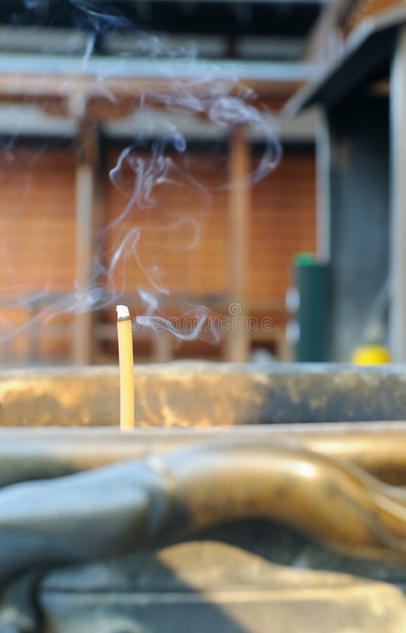 Incense Stick with a Smoke; Japanese Temple Stock Photo Image of