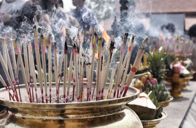 Incense Sticks Burning and in an Altar Stock Image Image of spiritual