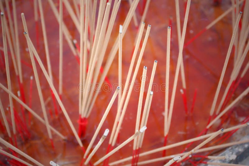 Incense Sticks Offerings at a Buddhist Temple in Thailand. Editorial Stock Photo Image of