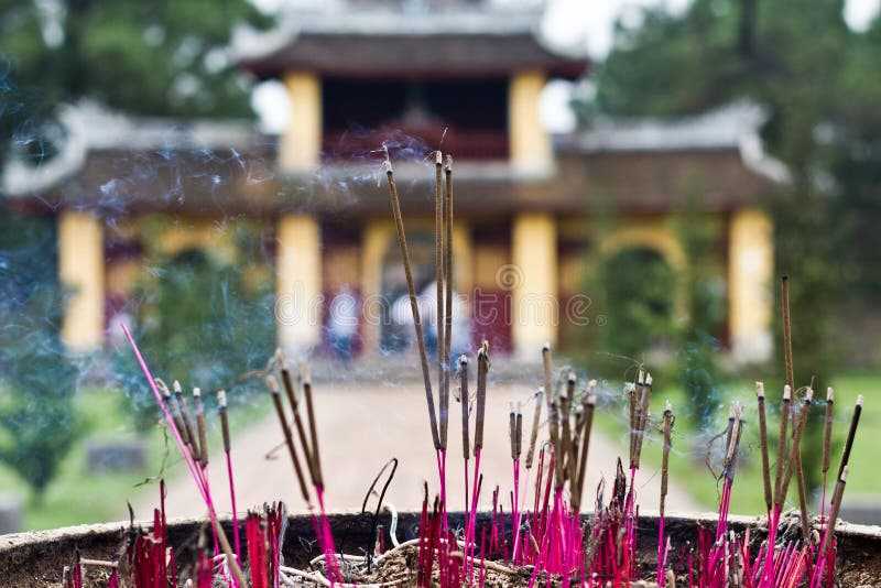 Incense sticks in Thien Mu Pagoda, Hue, Vietnam